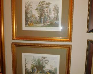 Vintage Hand Colored Engravings