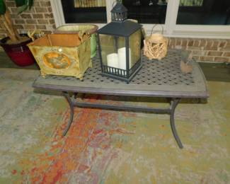 Patio Coffee Table With Decorator Items