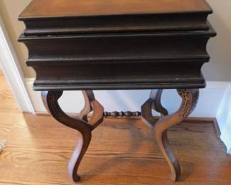 Leather Top Box On Stand