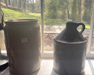 Vintage crocks and jug