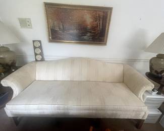 white traditional couch 