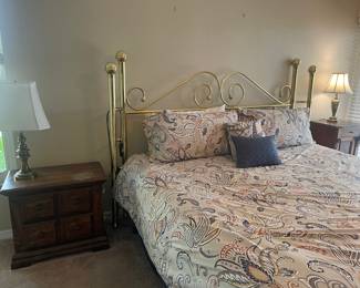 King Brass headboard with metal frame AND king adjustable bed base