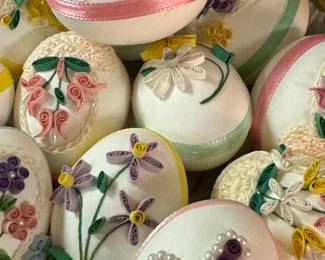 Oh my goodness! These are real eggs with the intricate paper work designs! Crazy cool 