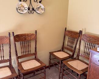 Antique pressed back chairs 
