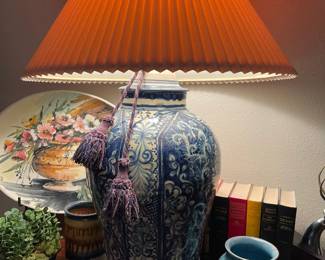 Talevera table lamp with original shade