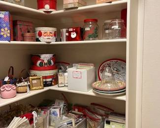 Lots of gift boxes, jars, napkins, cards