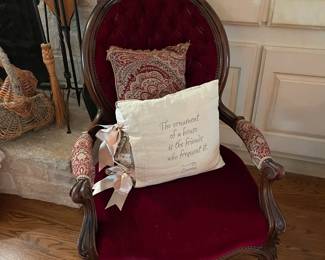 Victorian parlor chair with original seat and back upholstery