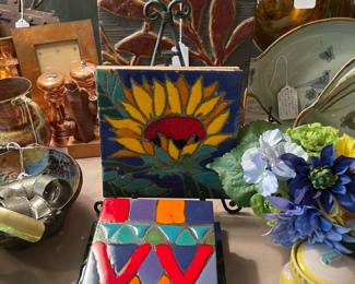 Hand made and signed Mexican tiles