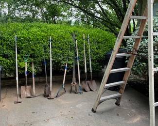 Garden tools, and ladders