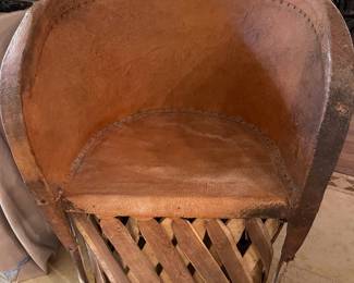 A second Equipale leather barrel chair purchased in Mexico