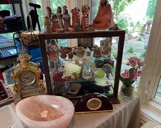 Rose quartz bowl, great items in the showcase