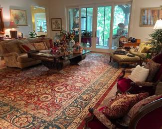 Looking into the Living room and the most fabulous rug. This rug is 18ft X 12ft! made for the Feizy Rug Company