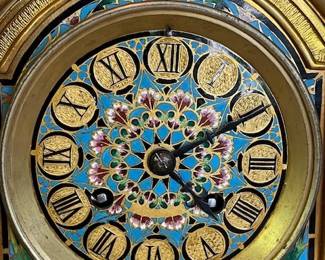 The dial has Champlev's enamel, 8 day hour and 1/2 hour bell strike, pendulum movement by Japy