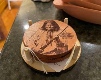 Leather coasters of Native American Tribal Chiefs 