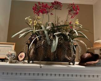 Large faux floral arrangement
