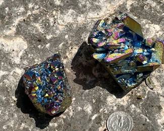 Titanium coated crystal cluster