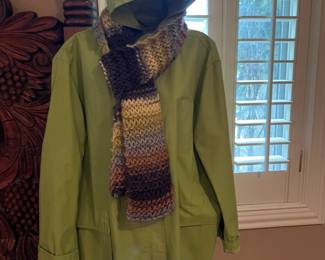Great raincoat with hand made scarf