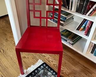 Red lacquer side chair 