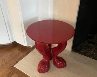 Red lacquer side table 