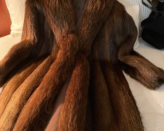 Women’s knee length beaver coat size large