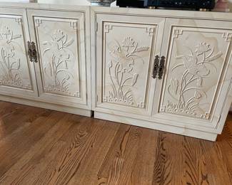 Ivory sideboard cabinets - with drawers and shelves (pair available)