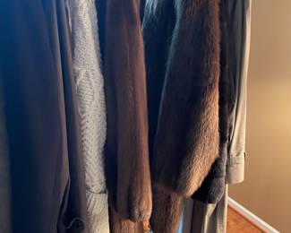 Men’s and women’s coats including Peter Millar, Burberry, long mink coats, beaver, coat, mink car coats - coats are size large to extra large for both men and women