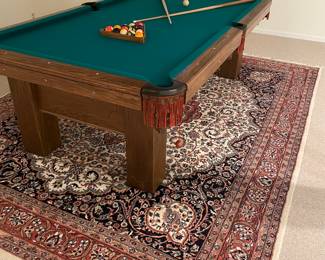 Pool table and large area rug