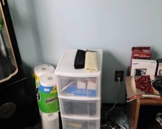 Plastic storage cabinet and other household items