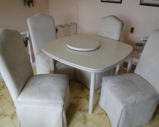 Retro kitchen table and chairs, with matching Lazy-Z-Susan