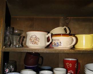Great vintage soup crocks and coffee or tea cups