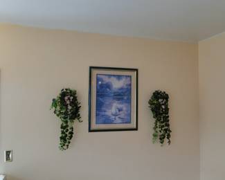 Floral wall pieces and framed art