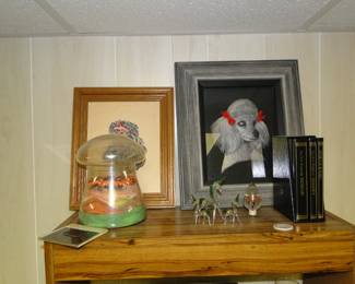 Mushroom terrarium, and some classic Poodle art 