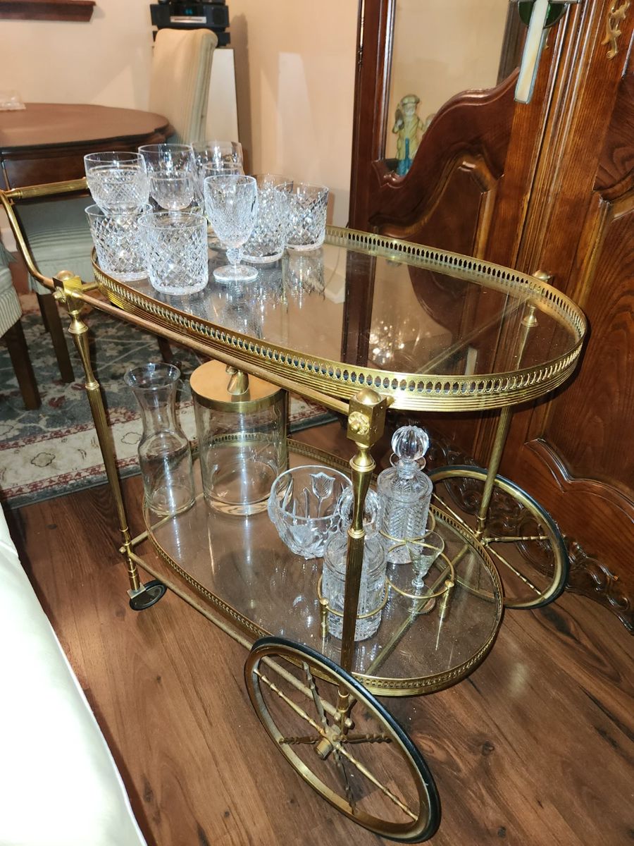 Brass/glass bar cart