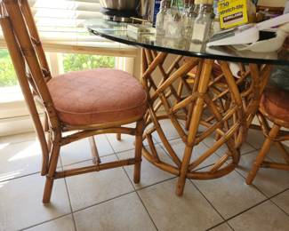 Bamboo dinette table and 4 chairs