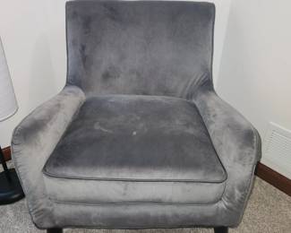 Gray velvet chair