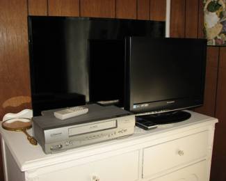 a couple tv's and a VCR