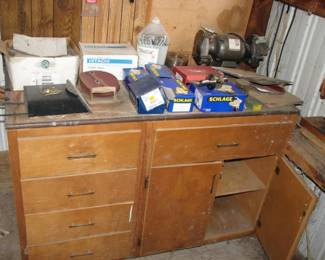 bench grinder and some hardware