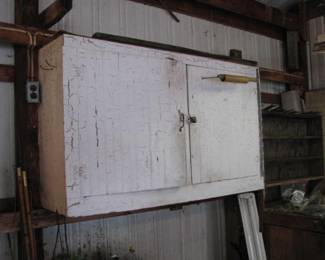 primitive  beadboard cabinet