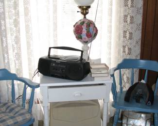 chairs, table lamp, table and more