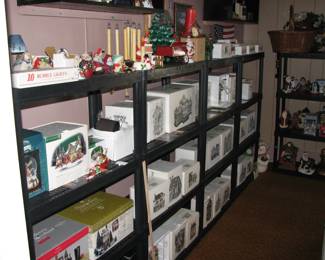 lots of Christmas Village pieces and other Christmas