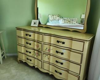 Vintage painted dresser with mirror 