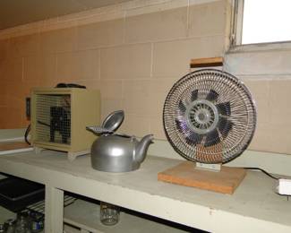 Heaters and vintage kettle