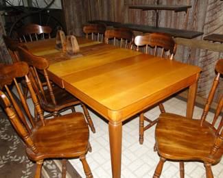 Large table and chairs set