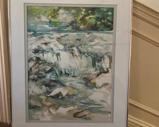Original watercolor - "Breck's Mill Falls" -  Geneva Steinberger