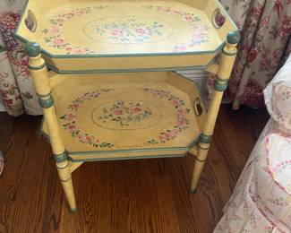 Painted 2 tier tray stand