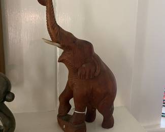 Carved wood elephant