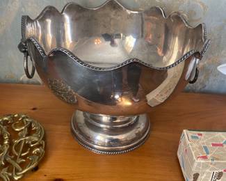 Antique silverplate punchbowl