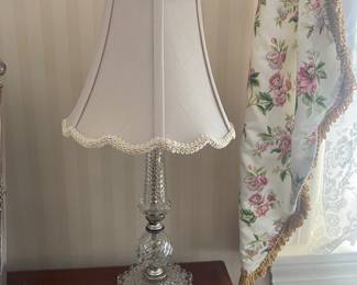 Pair vintage glass lamps