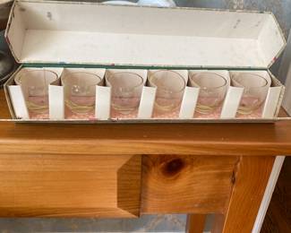 Vintage Moser glass roly-poly cordials