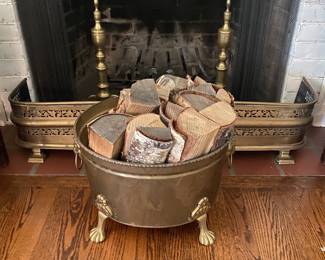 Brass firewood tub